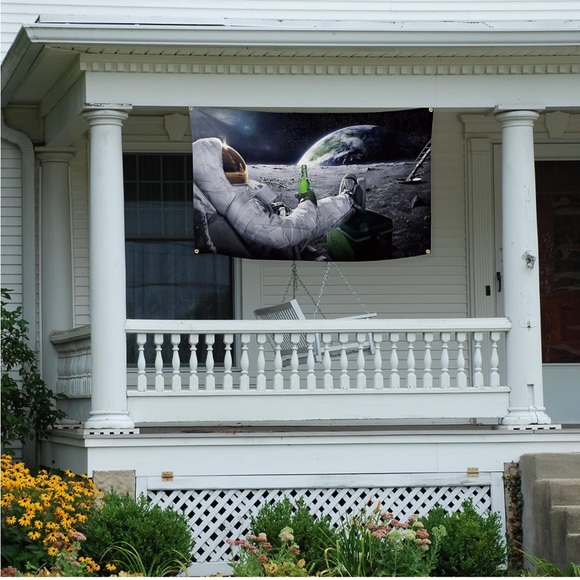 New Carlsberg beer flag astronaut in moon banner college dorm 3ftx5ft Barware - Picture 6 of 7